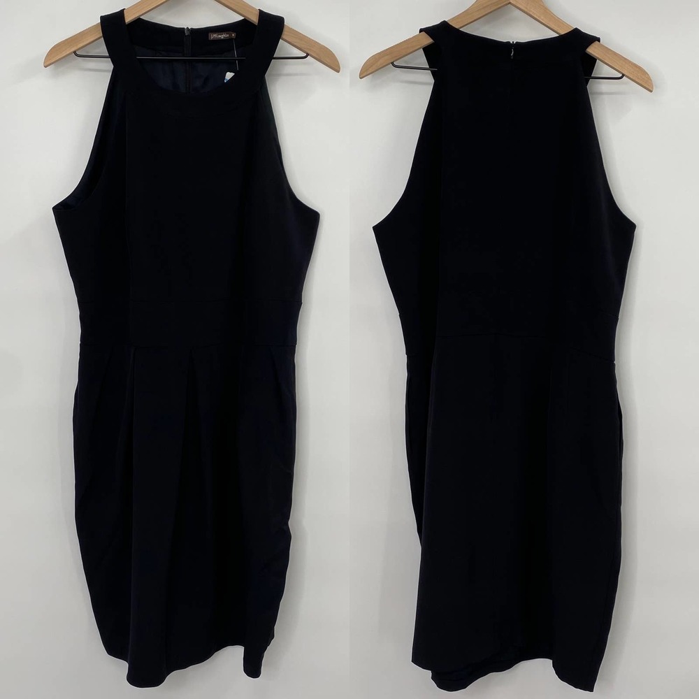 J. Mclaughlin Black Silk Mini Dress Halter Sleeveless Pleated NEW Womens 14